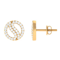 Classic Real Diamond Round Stud Earrings