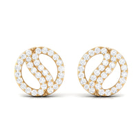 Classic Real Diamond Round Stud Earrings