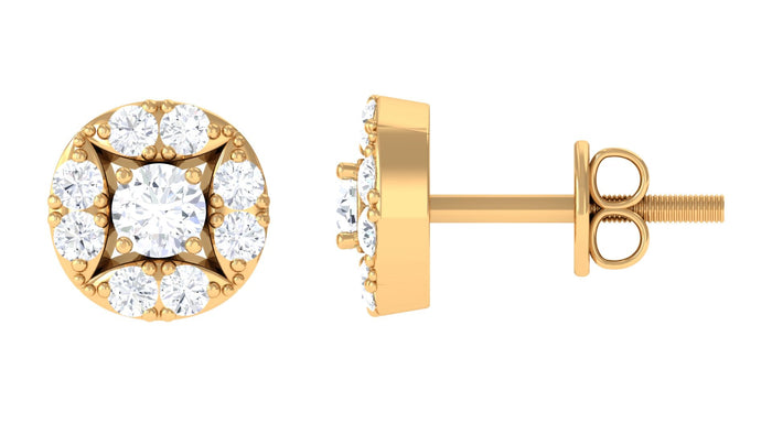 Natural diamond screw back stud earrings from Rosec Jewels featuring sparkling diamonds and secure screw back design.