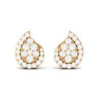 0.75 CT Real Diamond Designer Teardrop Stud Earrings