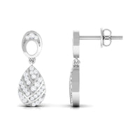 Certified Real Diamond Teardrop Earrings with Screw Back