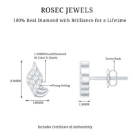 Contemporary Diamond Stud Earrings with Certificate