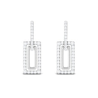 1 CT Certified Moissanite Minimal Rectangle Shape Dangle Earrings