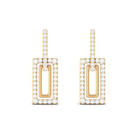 1 CT Certified Moissanite Minimal Rectangle Shape Dangle Earrings