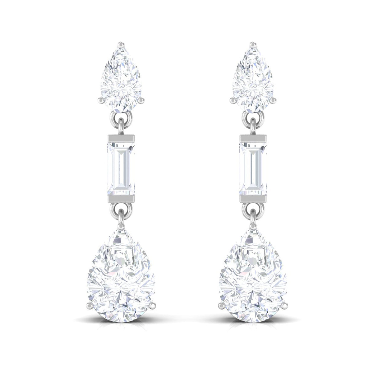 Certified Moissanite Dangle Earrings for Bride
