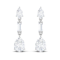 Certified Moissanite Dangle Earrings for Bride