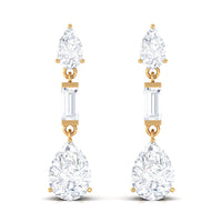 Certified Moissanite Dangle Earrings for Bride