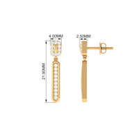 Certified Moissanite Bar Dangle Earrings for Women
