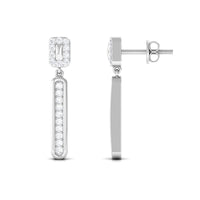 Certified Moissanite Bar Dangle Earrings for Women
