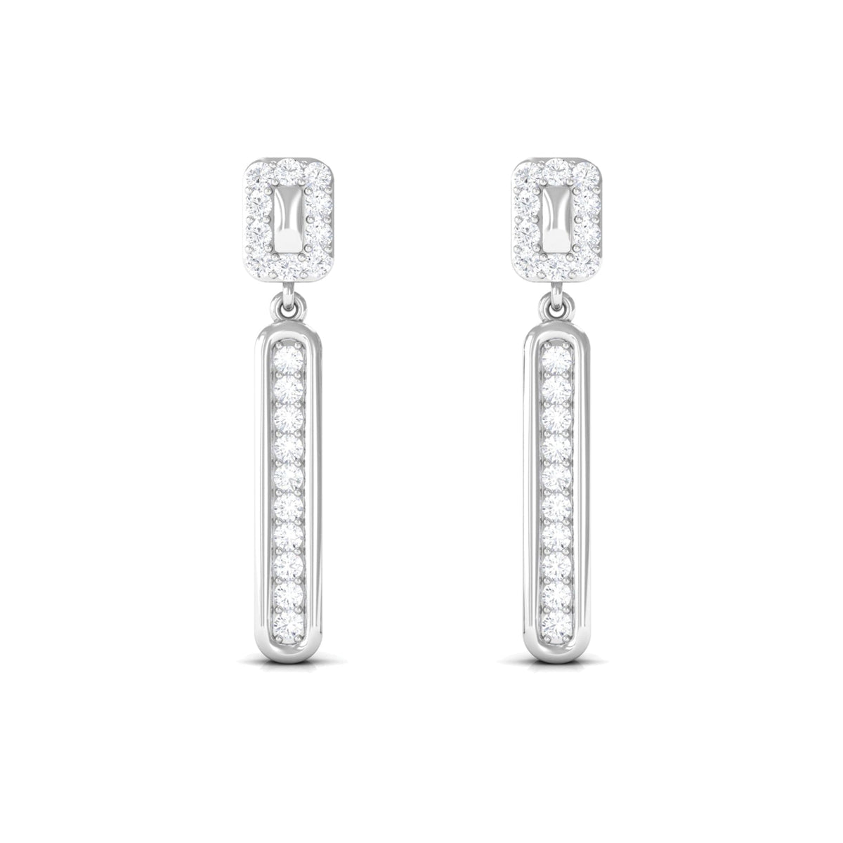 Certified Moissanite Bar Dangle Earrings for Women