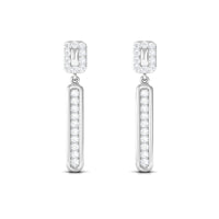 Certified Moissanite Bar Dangle Earrings for Women