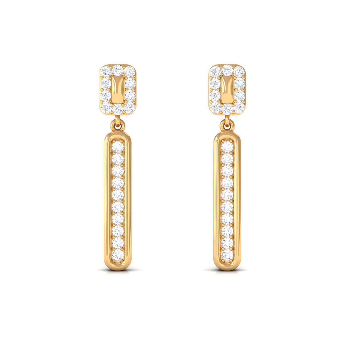 Certified Moissanite Bar Dangle Earrings for Women