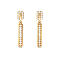 Certified Moissanite Bar Dangle Earrings for Women