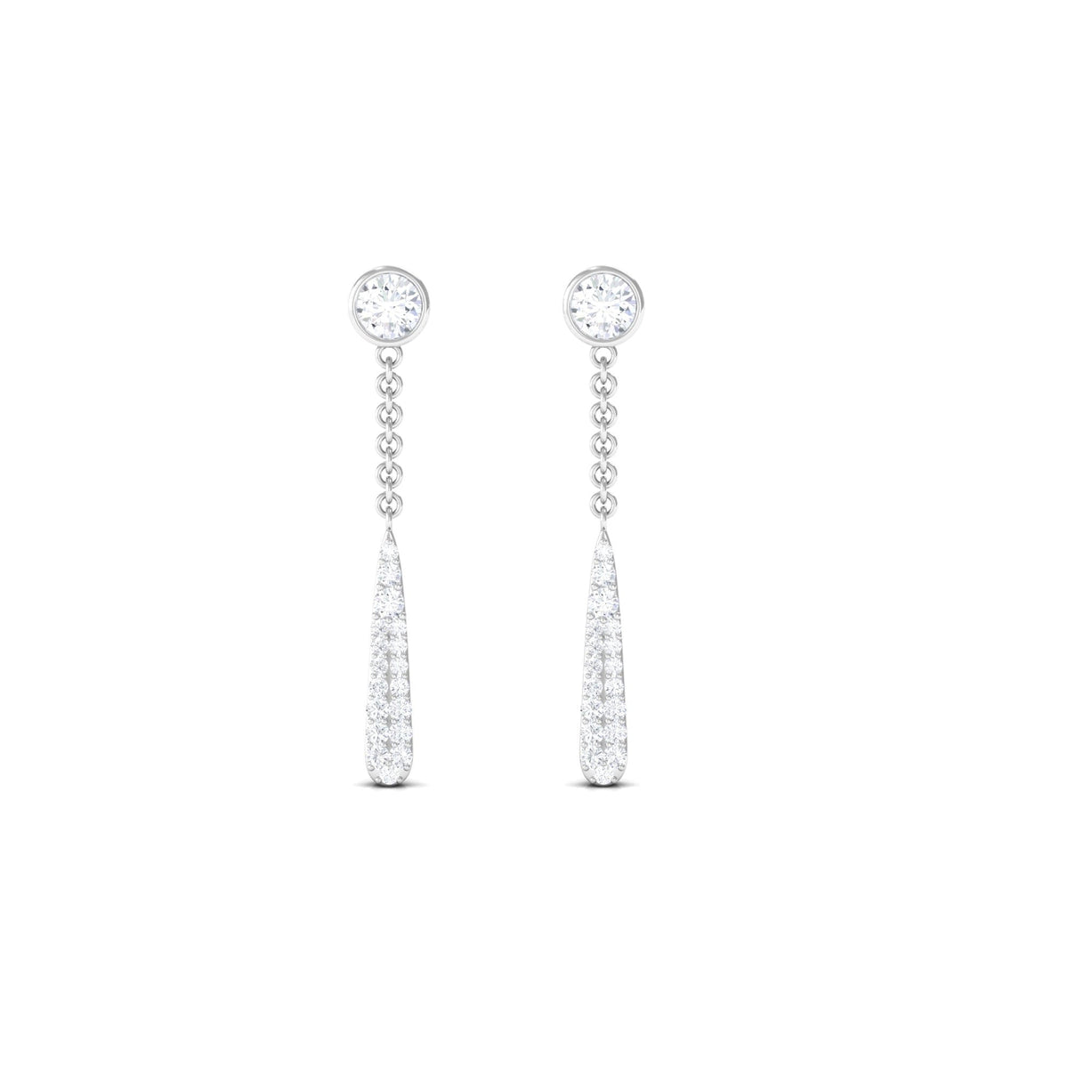 0.50 CT Certified Moissanite Chain Dangle Earrings