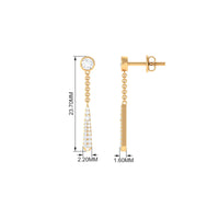 0.50 CT Certified Moissanite Chain Dangle Earrings