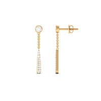 0.50 CT Certified Moissanite Chain Dangle Earrings