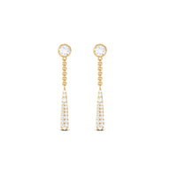 0.50 CT Certified Moissanite Chain Dangle Earrings