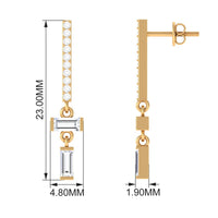 Certified Moissanite Dangle Drop Earrings with Screw Back