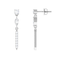 1 CT Moissanite Minimal Dangle Earrings with Screw Back