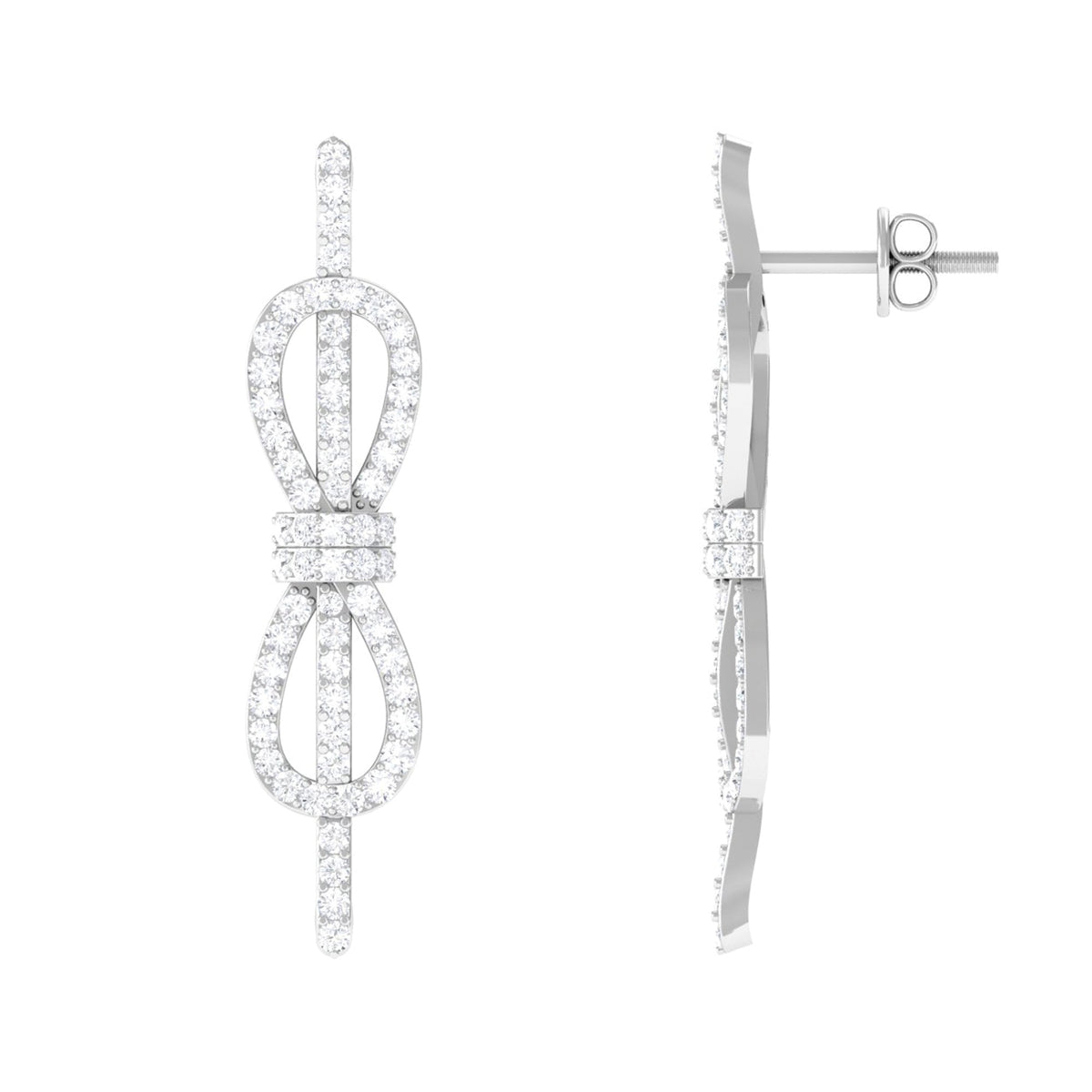 Certified Moissanite Infinity Knot Earrings for Women