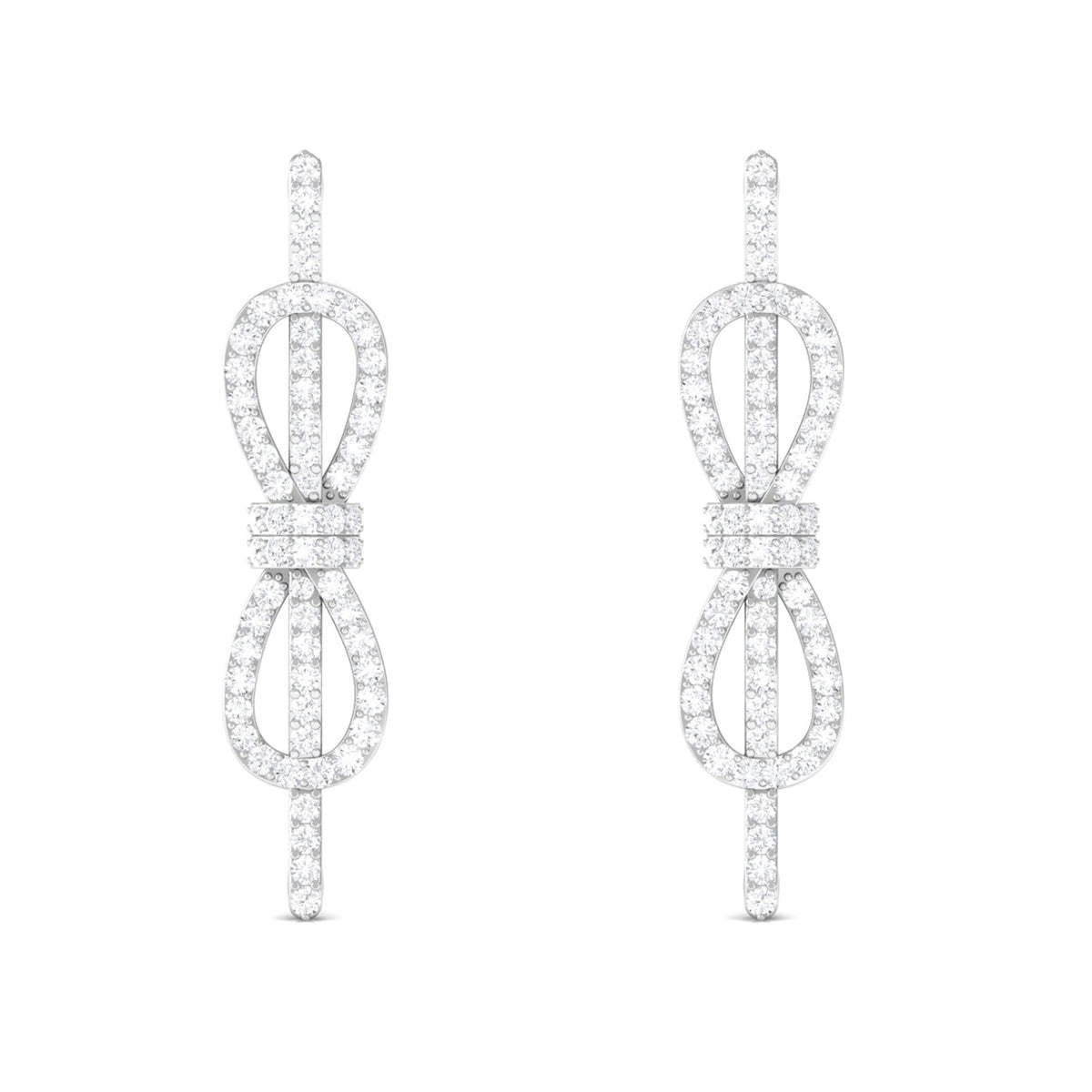 Certified Moissanite Infinity Knot Earrings for Women