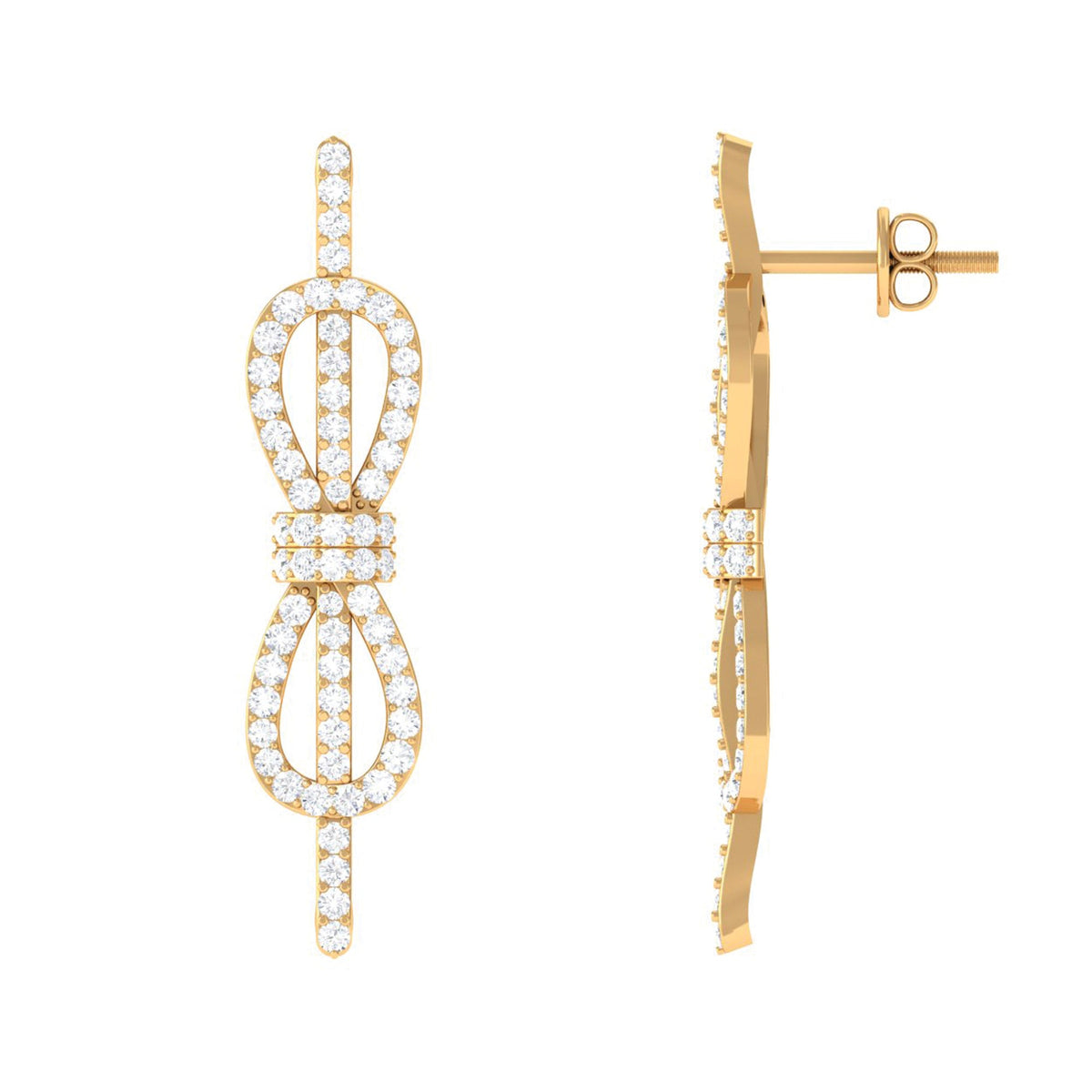Certified Moissanite Infinity Knot Earrings for Women