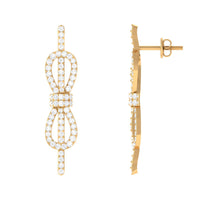 Certified Moissanite Infinity Knot Earrings for Women