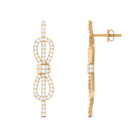 Certified Moissanite Infinity Knot Earrings for Women