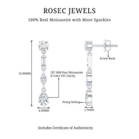 Certified Moissanite Wedding Dangle Earrings For Bride