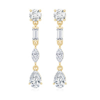 Certified Moissanite Wedding Dangle Earrings For Bride