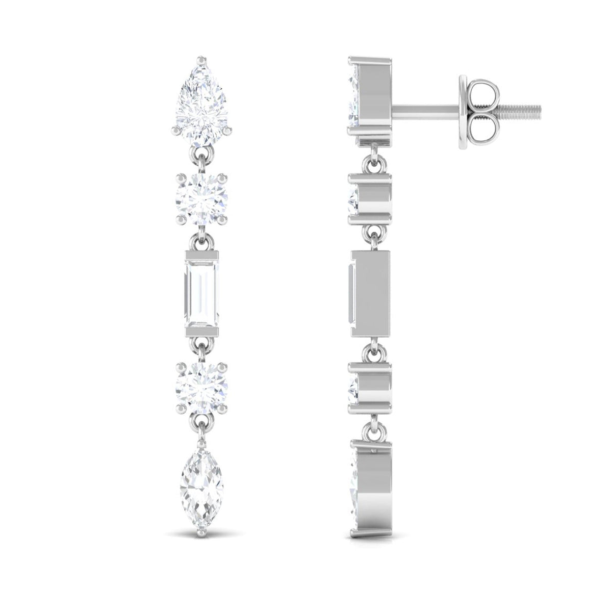 Certified Moissanite Bridal Dangle Earrings for Women