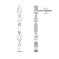 Certified Moissanite Bridal Dangle Earrings for Women