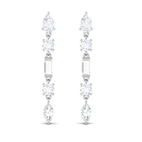 Certified Moissanite Bridal Dangle Earrings for Women