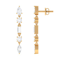 Certified Moissanite Bridal Dangle Earrings for Women