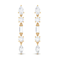 Certified Moissanite Bridal Dangle Earrings for Women