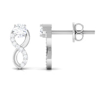 Certified Moissanite Infinity Stud Earrings for Women