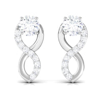 Certified Moissanite Infinity Stud Earrings for Women