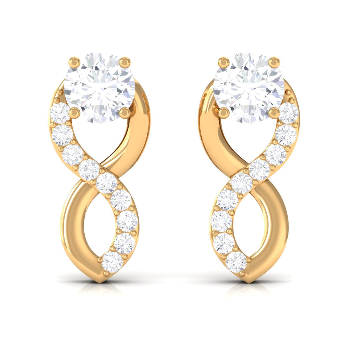Certified Moissanite Infinity Stud Earrings for Women