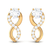 Certified Moissanite Infinity Stud Earrings for Women