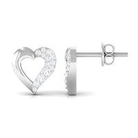 Certified Moissanite Heart Stud Earrings For Her
