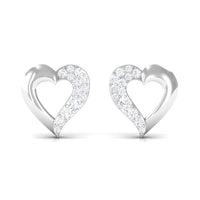 Certified Moissanite Heart Stud Earrings For Her