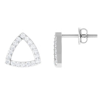 Certified Moissanite Triangle Stud Earrings for Women