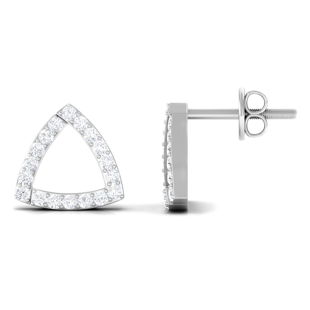 Certified Moissanite Triangle Stud Earrings for Women