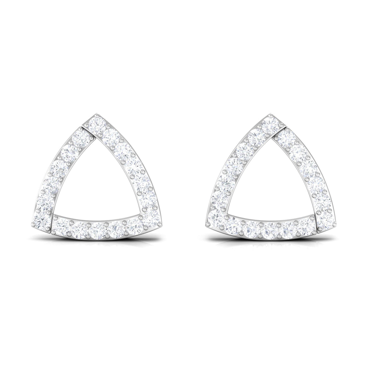 Certified Moissanite Triangle Stud Earrings for Women