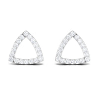 Certified Moissanite Triangle Stud Earrings for Women