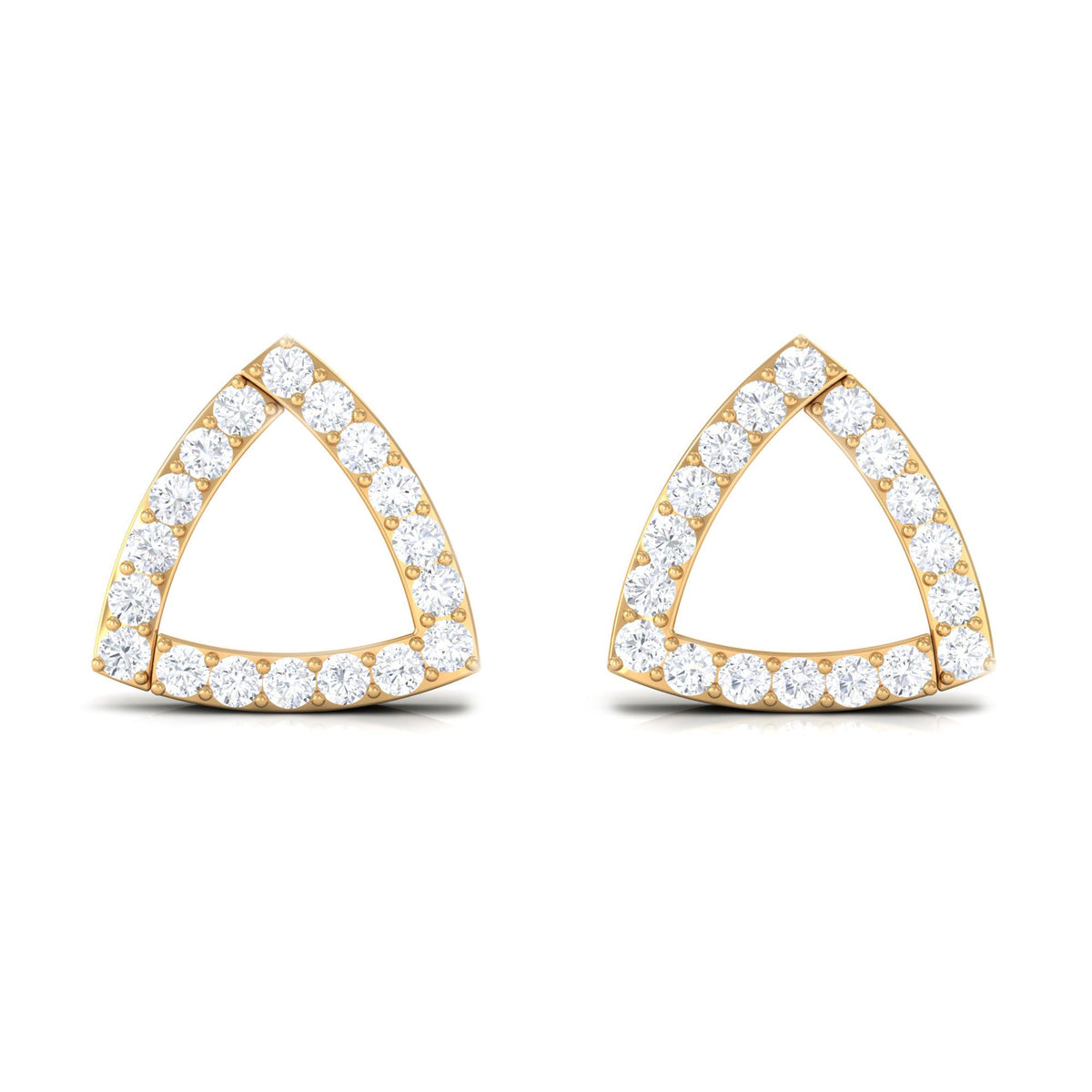 Certified Moissanite Triangle Stud Earrings for Women