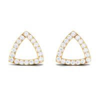 Certified Moissanite Triangle Stud Earrings for Women