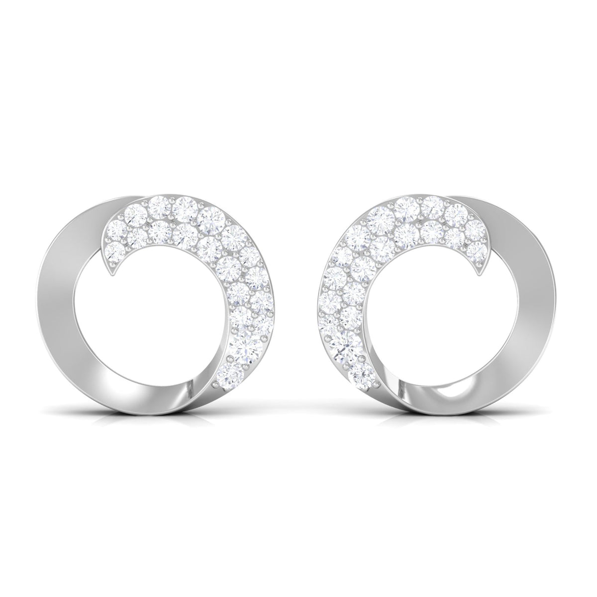 Certified Moissanite Circle Earrings with Screw Back
