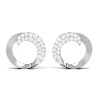 Certified Moissanite Circle Earrings with Screw Back