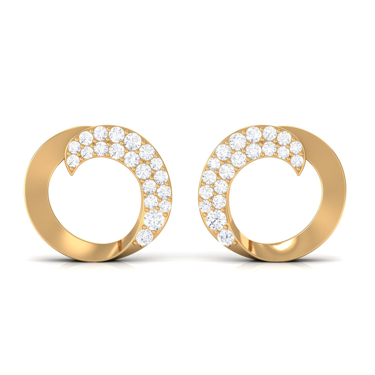 Certified Moissanite Circle Earrings with Screw Back